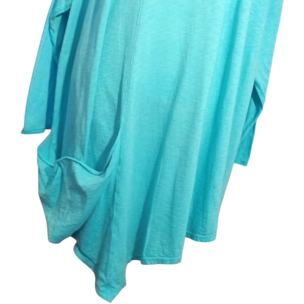 Fresh Produce Light Blue 3/4 Sleeve V Neck 100% Cotton Tunic Women's Top 3X - Picture 3 of 7